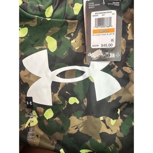 NWT YOUTHSMALL Under Armour Boys' Armour Fleece
Big Logo Printed Hoodie - Picture 2 of 2
